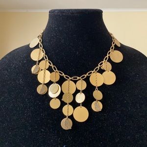3 for $20 Sale: Kenneth Cole Gold Disc Fringe Statement Necklace